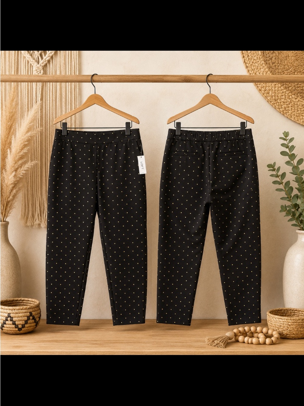 Philosophy Black Chinos with Gold Dot Print xxl